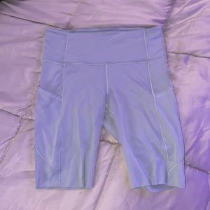 BNWOT lululemon light blue biker shorts